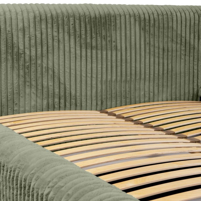 Trae Mobler Hana 140 x 200 cm Gestoffeerd Bed Olijfgroen