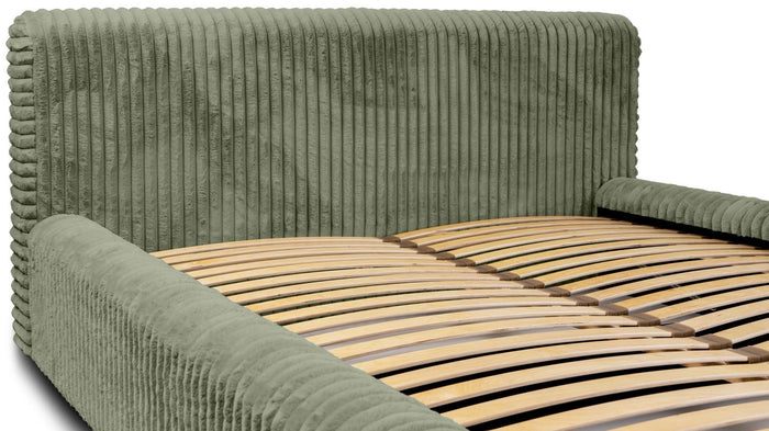 Trae Mobler Hana 140 x 200 cm Gestoffeerd Bed Olijfgroen