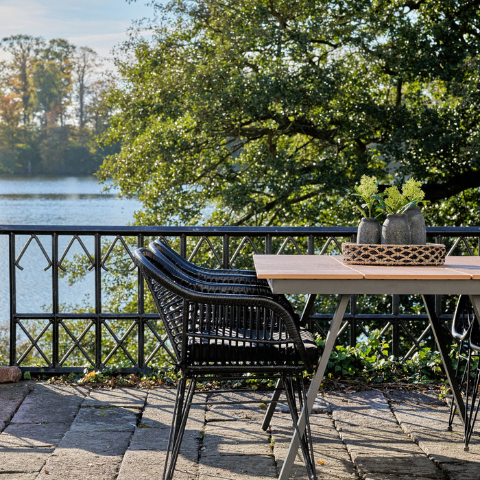 House Nordic - Tuintafel Naturel|Zwart - 220x100x74cm - Toronto