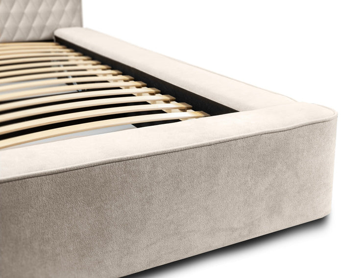 Trae Mobler Azurro 140 x 200 cm Gestoffeerd Bed Beige