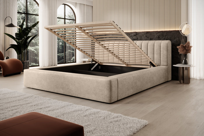 Trae Mobler Amira 140 x 200 cm Gestoffeerd Bed Zand