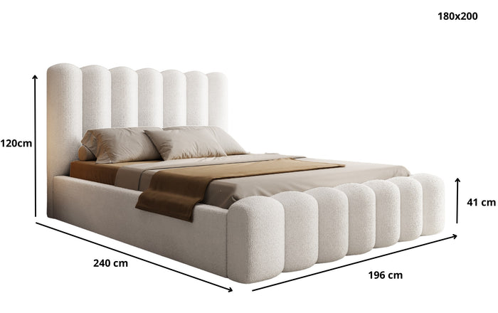 Trae Mobler Amore 180 x 200 cm Gestoffeerd Bed Beige
