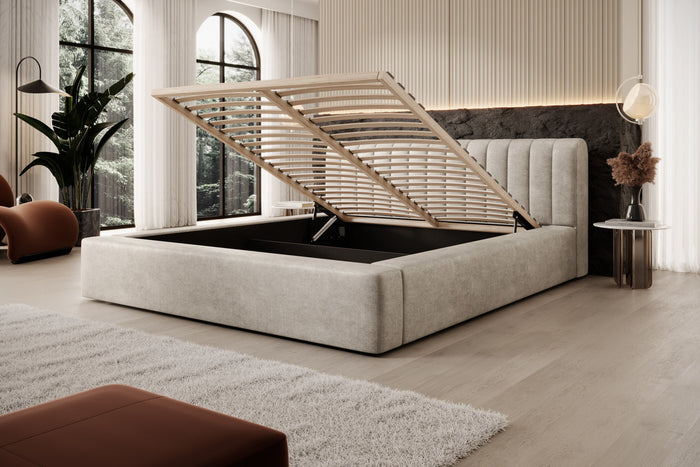 Trae Mobler Amira 160 x 200 cm Gestoffeerd Bed Pearl