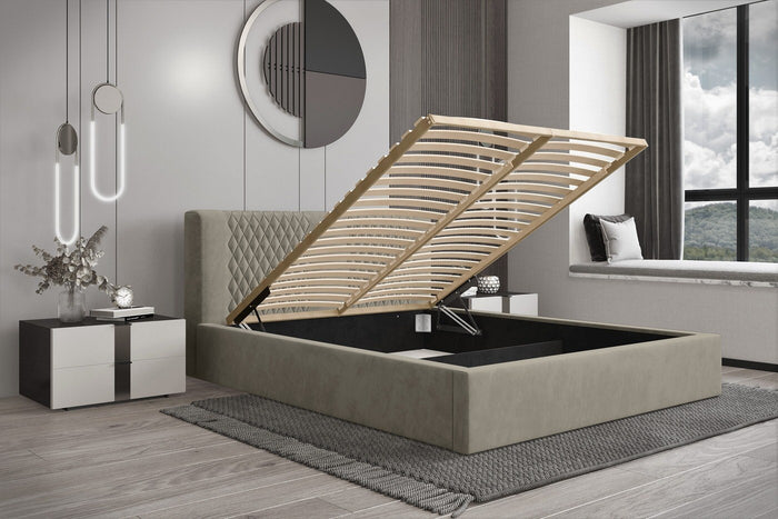 Trae Mobler Montana 180 x 200 cm Gestoffeerd Bed Taupe