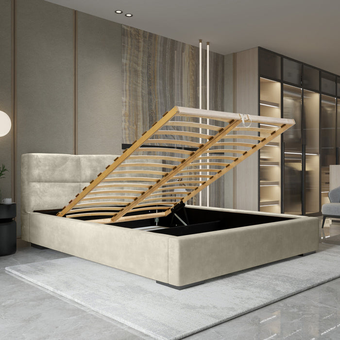 Trae Mobler Porto 140 x 200 cm Gestoffeerd Bed Zand