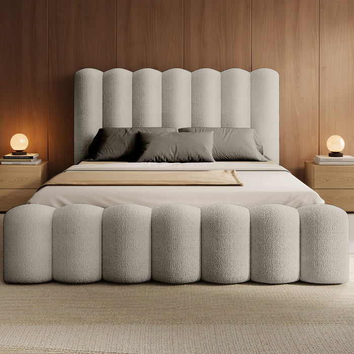 Trae Mobler Amore 140 x 200 cm Gestoffeerd Bed Beige