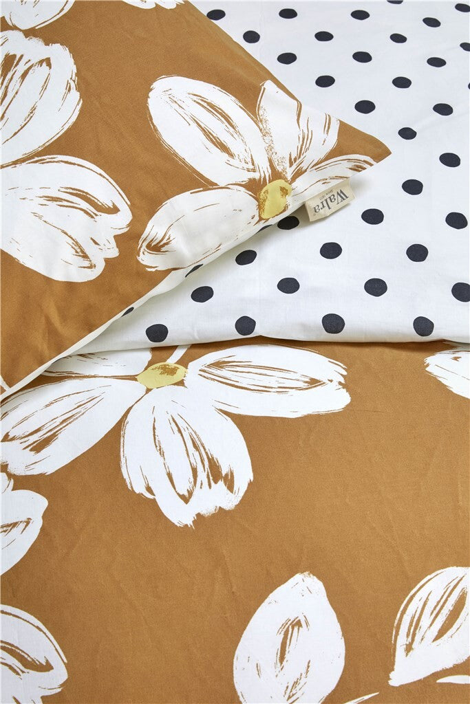 Walra - Dekbedovertrek Fancy Flowers - 200x220 - Cognac