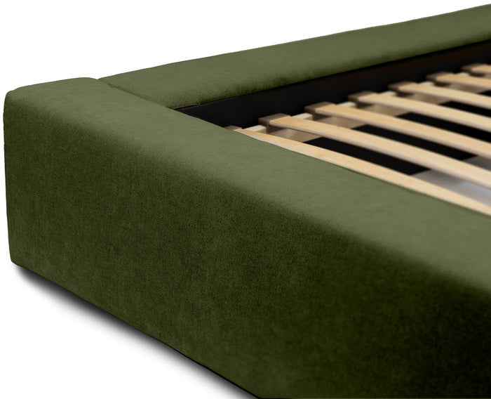 Trae Mobler Dallas 140 x 200 cm Gestoffeerd Bed Bosgroen