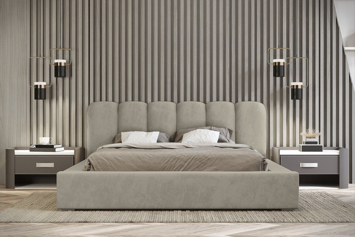 Trae Mobler Dallas 140 x 200 cm Gestoffeerd Bed Taupe
