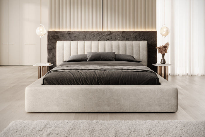 Trae Mobler Amira 140 x 200 cm Gestoffeerd Bed Pearl