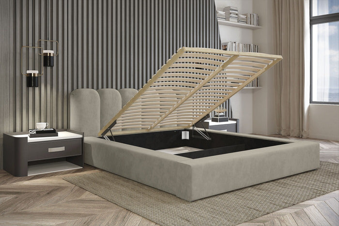 Trae Mobler Dallas 160 x 200 cm Gestoffeerd Bed Taupe