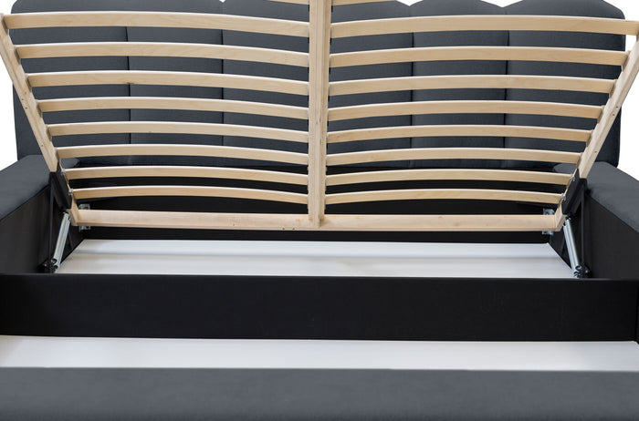 Trae Mobler Dallas 180 x 200 cm Gestoffeerd Bed Donkerblauw