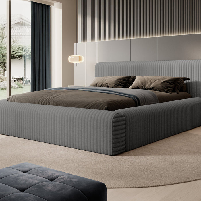 Trae Mobler Hana 140 x 200 cm Gestoffeerd Bed Grijs