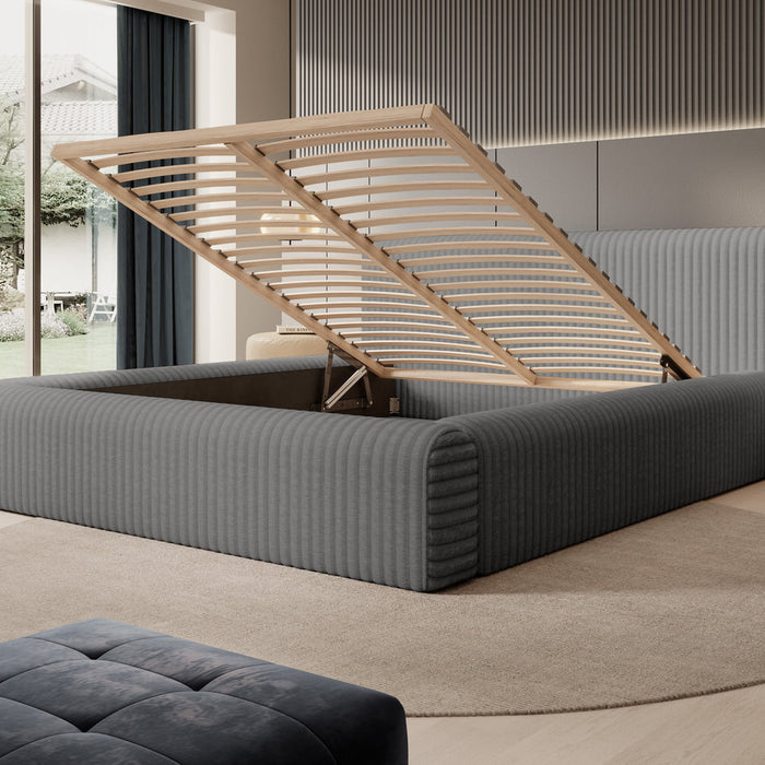 Trae Mobler Hana 140 x 200 cm Gestoffeerd Bed Grijs