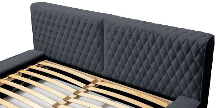 Trae Mobler Azurro 140 x 200 cm Gestoffeerd Bed Donkerblauw