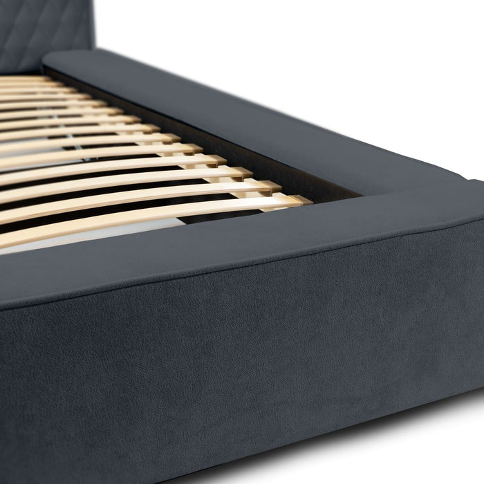 Trae Mobler Azurro 140 x 200 cm Gestoffeerd Bed Donkerblauw