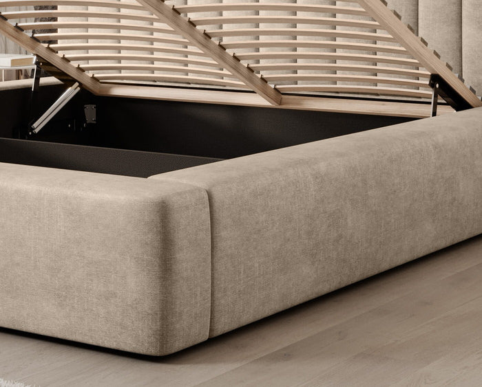 Trae Mobler Amira 160 x 200 cm Gestoffeerd Bed Zand