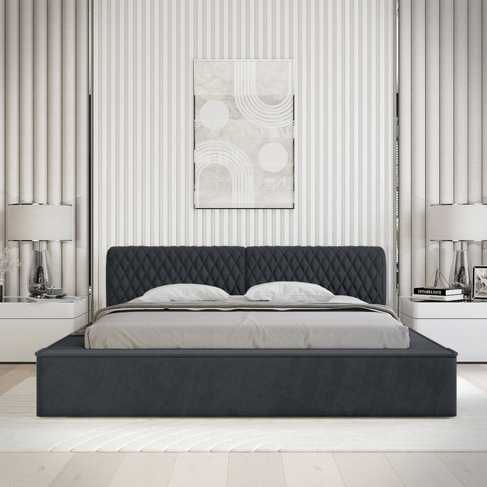 Trae Mobler Azurro 160 x 200 cm Gestoffeerd Bed Donkerblauw