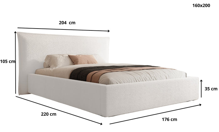 Trae Mobler Nevada 160 x 200 cm Bed Naturel Bouclé
