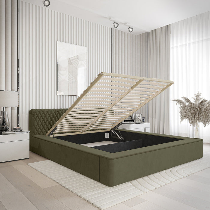 Trae Mobler Azurro 180 x 200 cm Gestoffeerd Bed Bosgroen