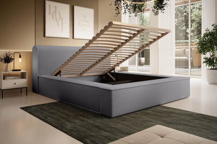 Trae Mobler Fatima 140 x 200 cm Gestoffeerd Bed Tingrijs