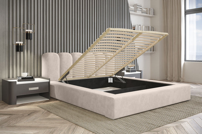 Trae Mobler Dallas 160 x 200 cm Gestoffeerd Bed Beige