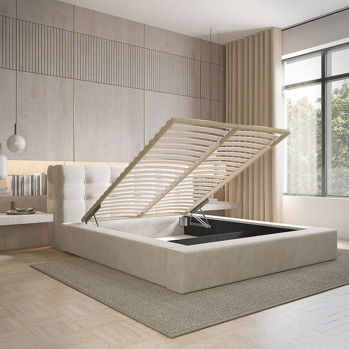 Trae Mobler Grace 180 x 200 cm Gestoffeerd Bed Beige