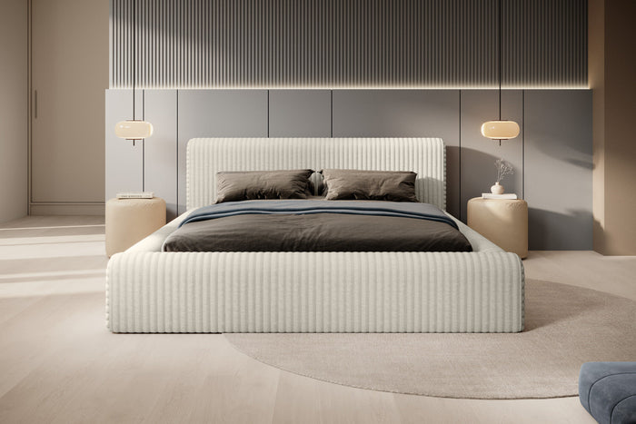 Trae Mobler Hana 160 x 200 cm Gestoffeerd Bed Creme