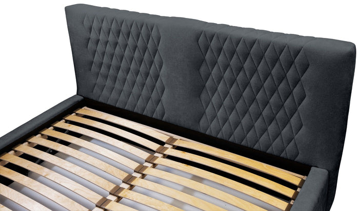 Trae Mobler Montana 180 x 200 cm Gestoffeerd Bed Donkerblauw