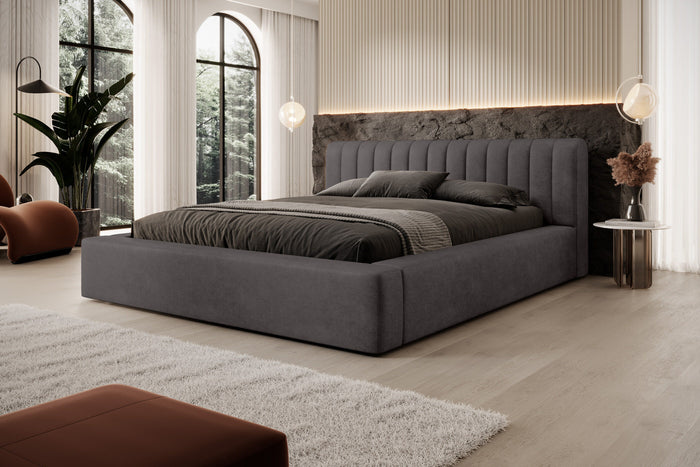 Trae Mobler Amira 160 x 200 cm Gestoffeerd Bed Antraciet