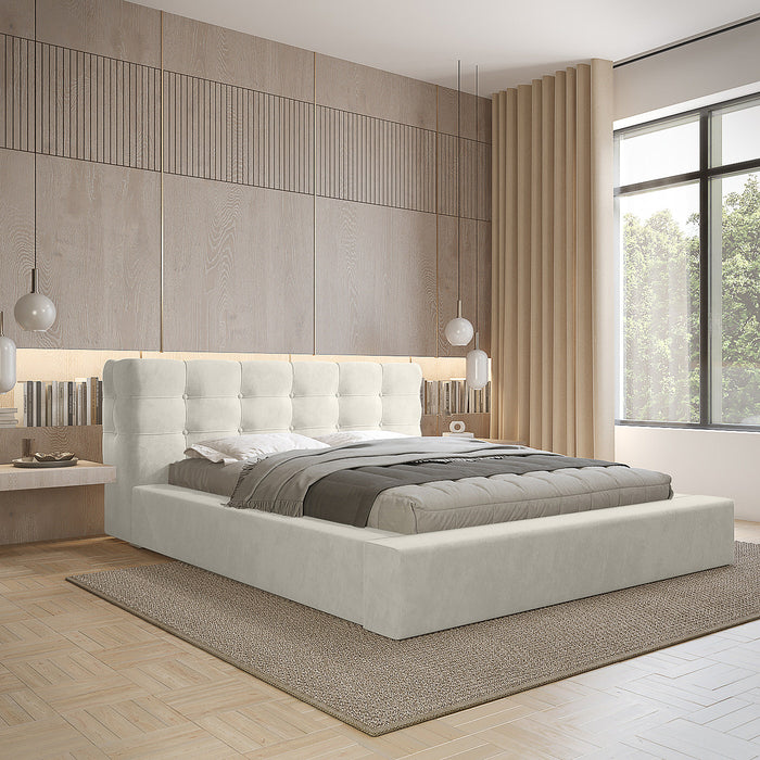 Trae Mobler Grace 180 x 200 cm Gestoffeerd Bed Lichtgrijs