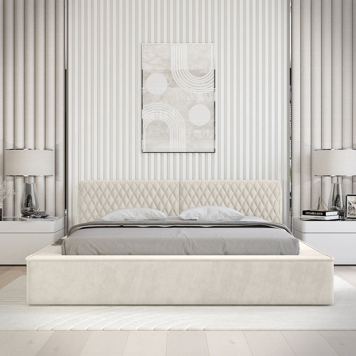 Trae Mobler Azurro 160 x 200 cm Gestoffeerd Bed Lichtgrijs