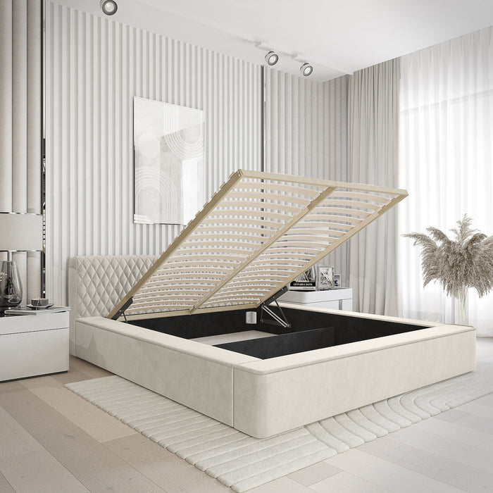 Trae Mobler Azurro 160 x 200 cm Gestoffeerd Bed Lichtgrijs