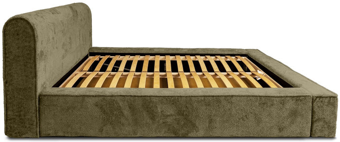 Trae Mobler Fatima 160 x 200 cm Gestoffeerd Bed Olijfgroen