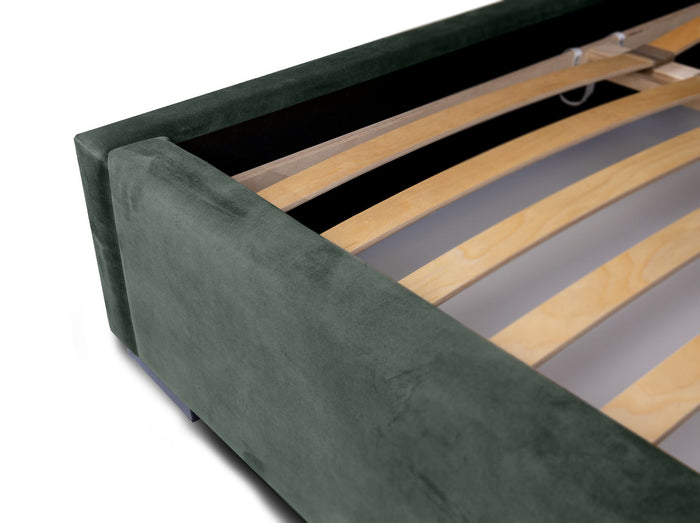 Trae Mobler Porto 140 x 200 cm Gestoffeerd Bed Bosgroen