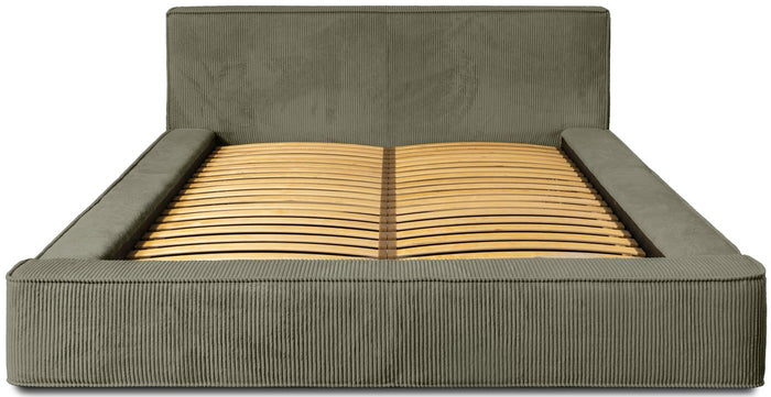 Trae Mobler Harmon 180x200 cm Gestoffeerd Bed Olijfgroen