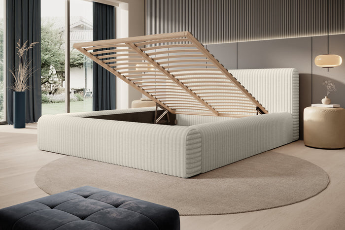 Trae Mobler Hana 140 x 200 cm Gestoffeerd Bed Creme