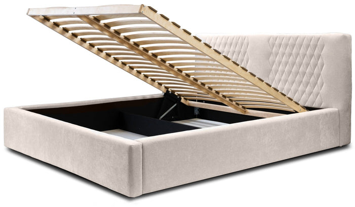 Trae Mobler Montana 140 x 200 cm Gestoffeerd Bed Beige