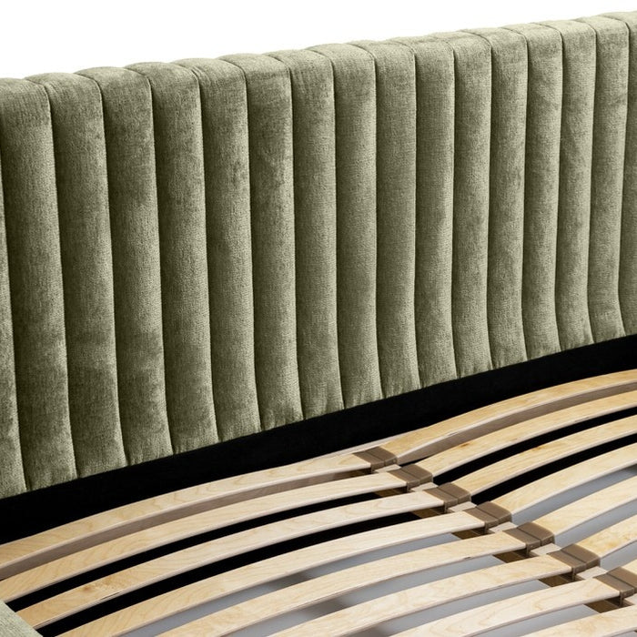 Trae Mobler Vegas 140 x 200 cm Gestoffeerd Bed Olijfgroen