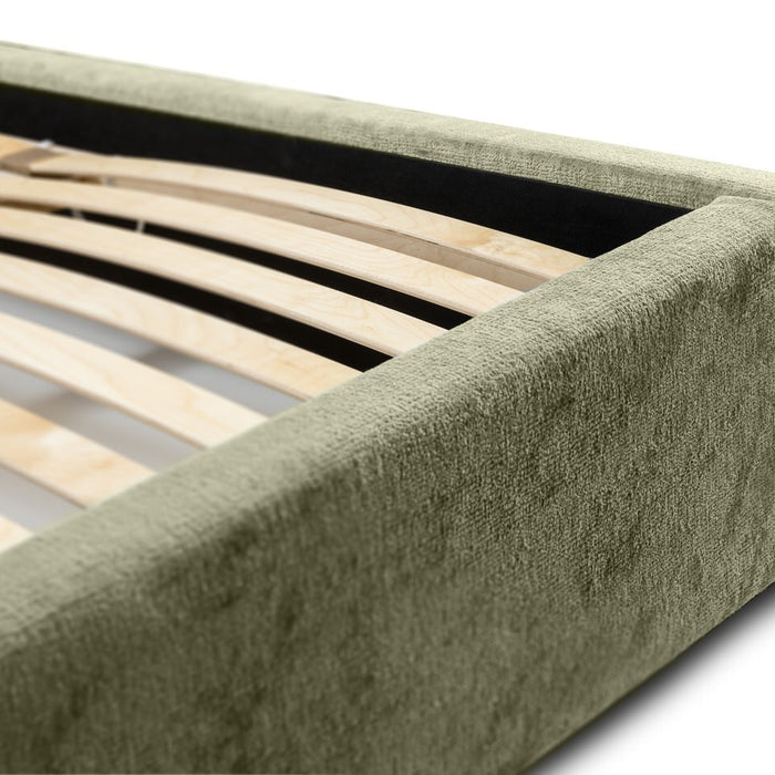 Trae Mobler Vegas 140 x 200 cm Gestoffeerd Bed Olijfgroen