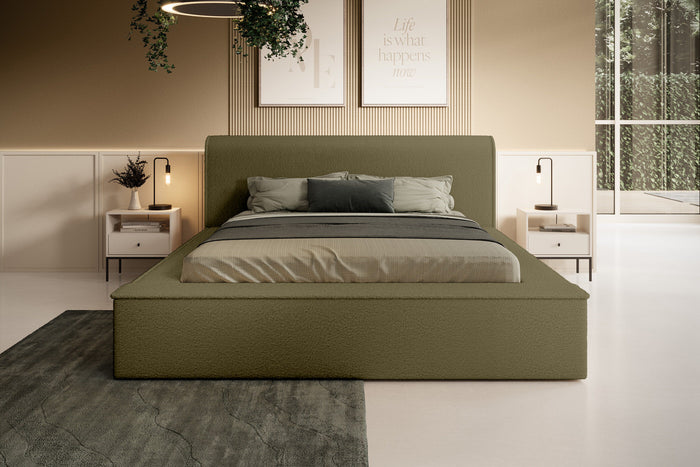 Trae Mobler Fatima 180 x 200 cm Gestoffeerd Bed Olijfgroen
