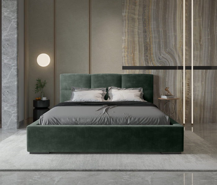 Trae Mobler Porto 160 x 200 cm Gestoffeerd Bed Bosgroen