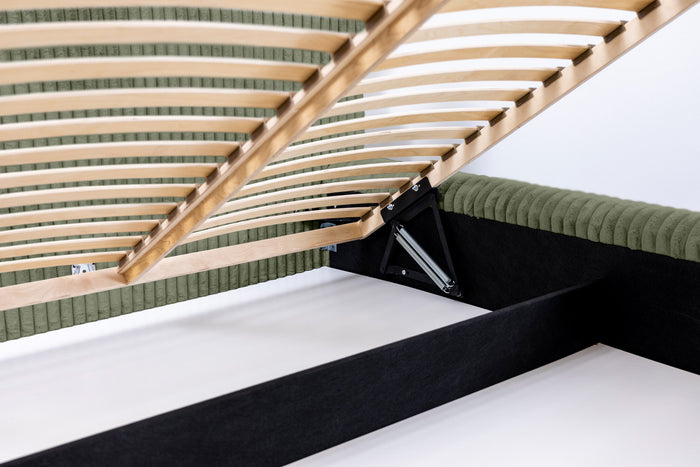 Trae Mobler Hana 180 x 200 cm Gestoffeerd Bed Olijfgroen