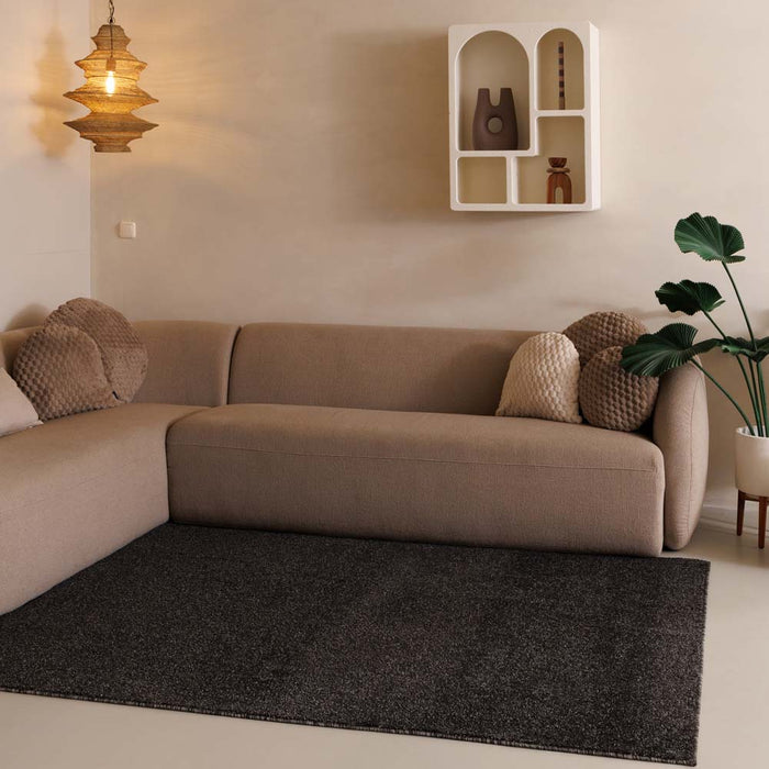 Tapeso Laagpolige loper - Fine antraciet - 100x300 cm