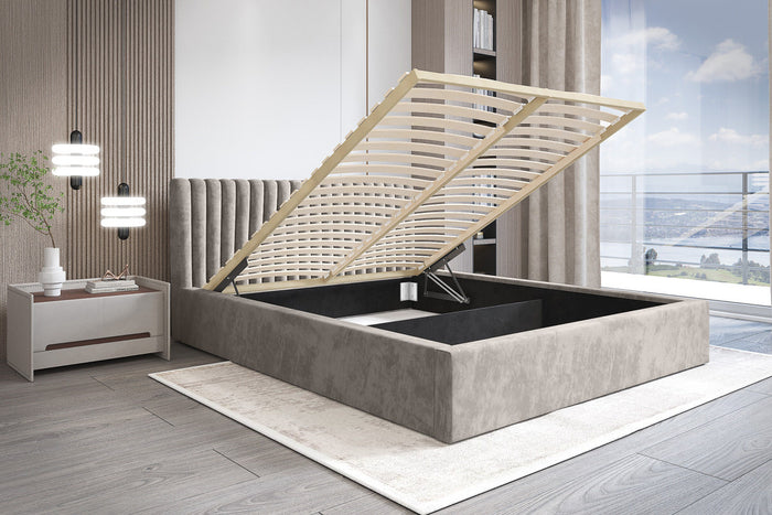 Trae Mobler Vegas 160 x 200 cm Gestoffeerd Bed Grijs