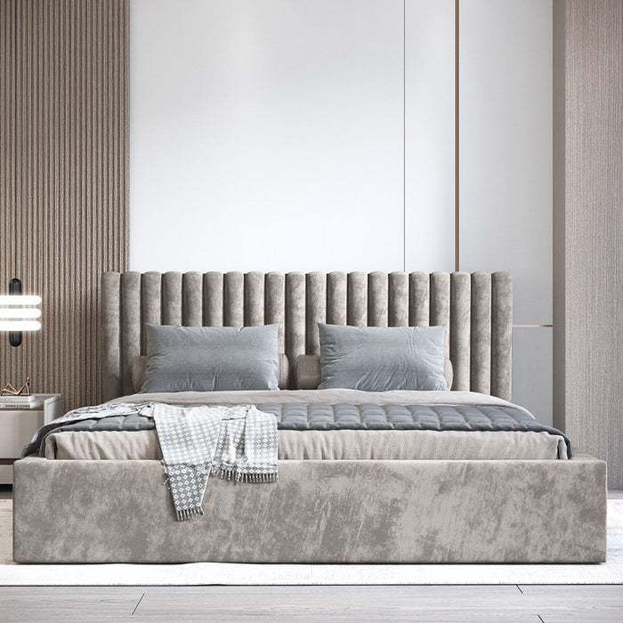 Trae Mobler Vegas 160 x 200 cm Gestoffeerd Bed Grijs