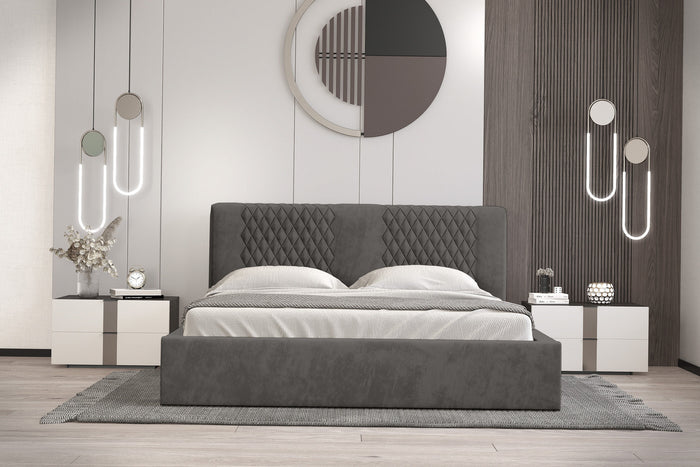 Trae Mobler Montana 180 x 200 cm Gestoffeerd Bed Donkergrijs