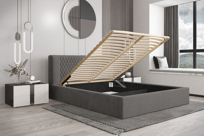 Trae Mobler Montana 180 x 200 cm Gestoffeerd Bed Donkergrijs