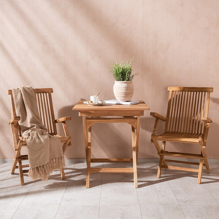 Nest outdoor Joan Inklapbare Houten Tuintafel Naturel - 70 x 70 cm