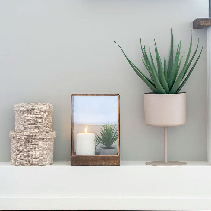 Artichok Yannick Staande Metalen Plantenbak Beige